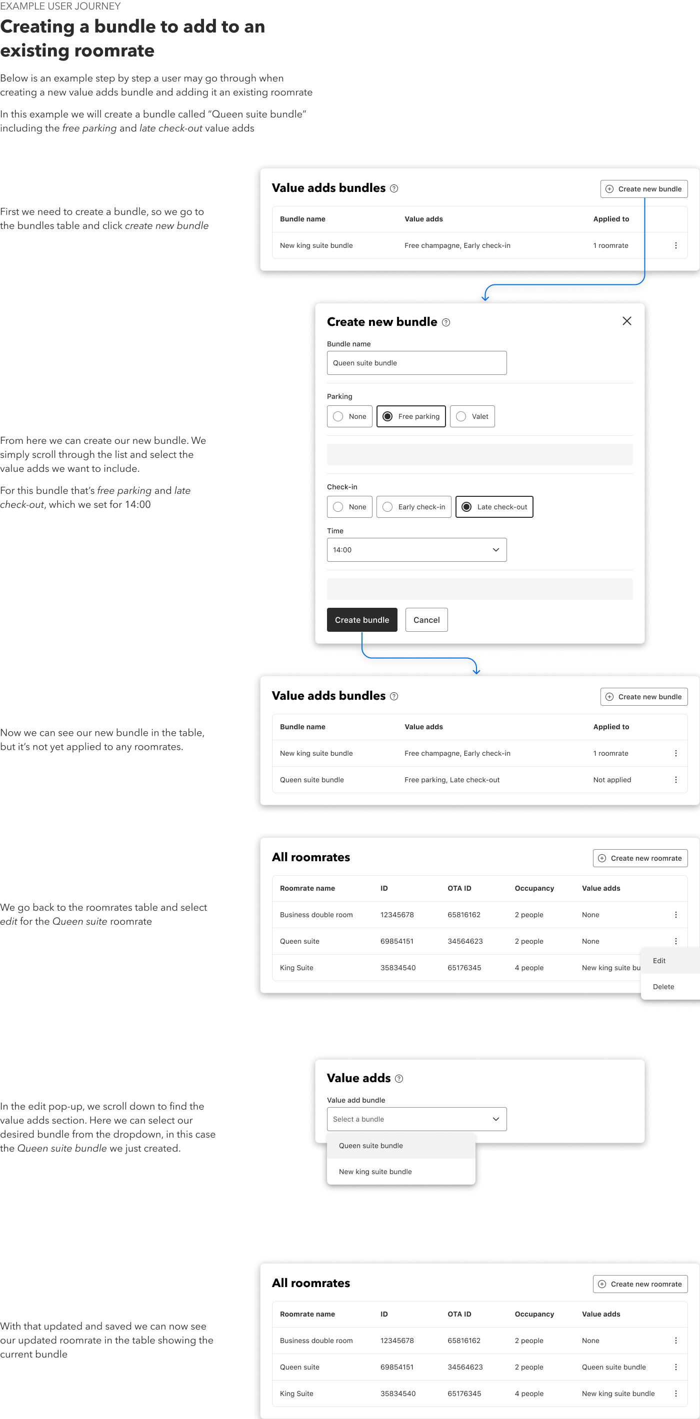 Implementing value adds with value adds bundles.