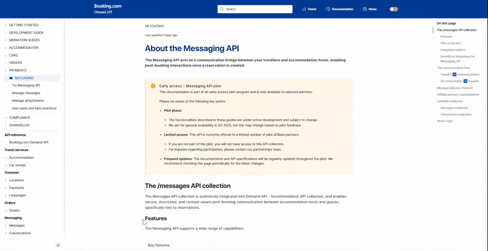 Messaging API introduction