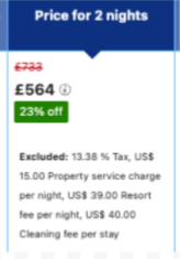 Price Display Excluded Charges